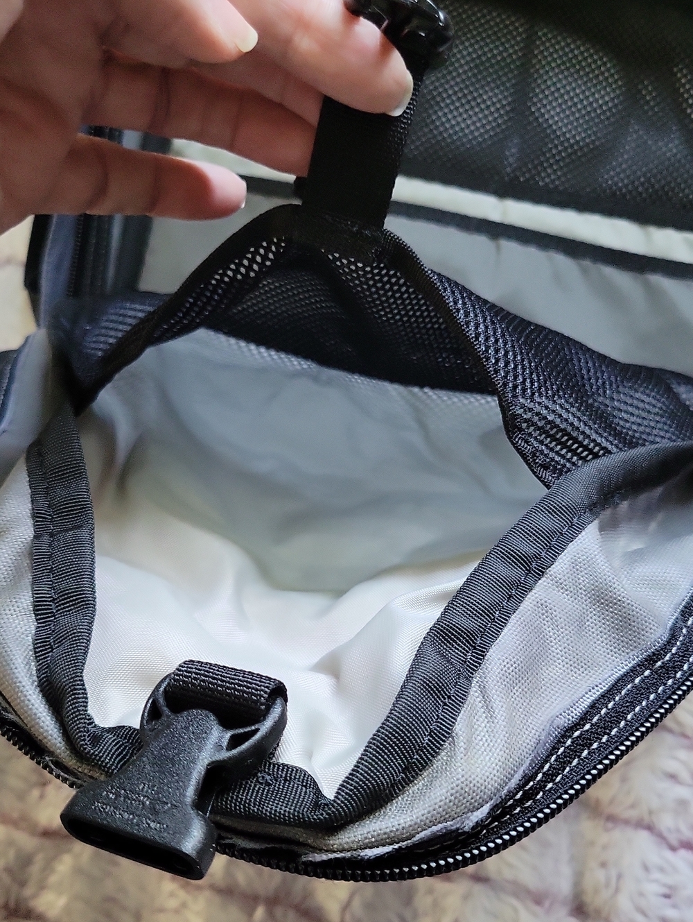 The North Face Pandora Backpack Pink Gray Black Daypack School Travel Hiking Y2K - Picture 10 of 15